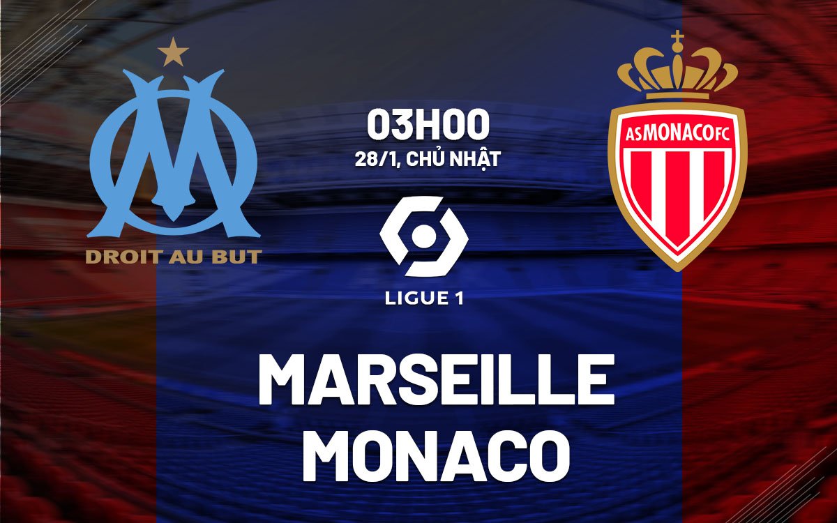 Dự đoán trận đấu Marseille vs Monaco vào lúc 3h00 ngày 28/1 (Ligue 1 mùa giải 2023/24)