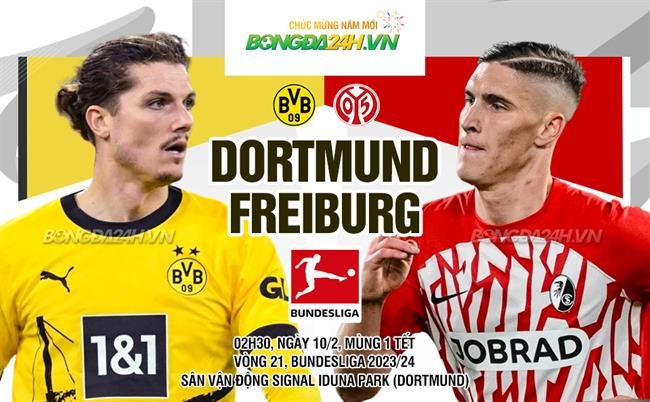 Nhận định trận Dortmund vs Freiburg: Trận đấu nảy lửa đầy kịch tính vào ngày 10/2 lúc 02h30